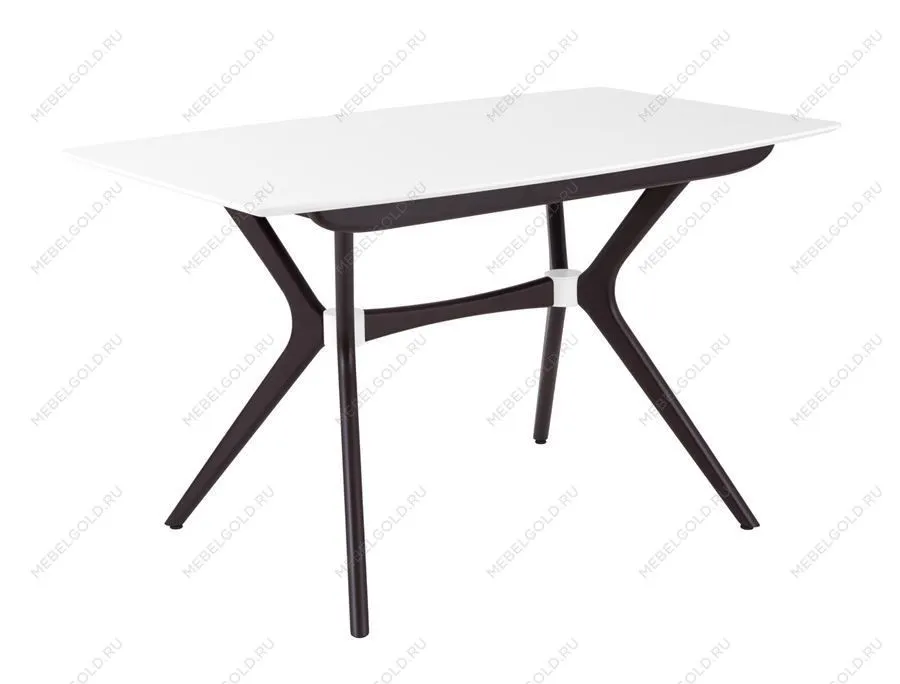 Стол Марко (1300*820+320/цвет столешницы Белый/цвет ножек Венге)