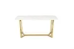 Стол обеденный Halmar CLEMENTE 160 (белый мрамор/золотой) | изображение 1