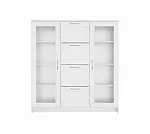 БРИМНЭС / СИРИУС тумба ИКЕА / IKEA 2 двери со стеклом и 4 ящика 117х123 белая | изображение 1