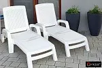 Шезлонг B:rattan MIAMI складной, белый | изображение 4