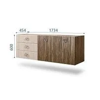 Комод 1.6м Bogemia Woodline Fly Wood Fi (Ваниль) (Novabuk/Хром) БМКМ-4