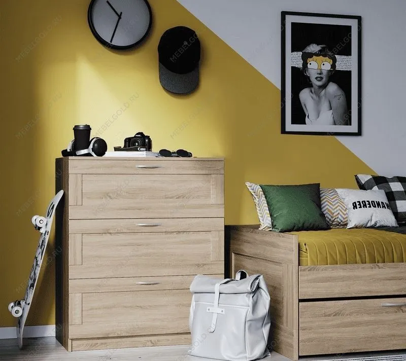 BRIMNES / СИРИУС комод ИКЕА / IKEA 3 ящика сонома | изображение 4