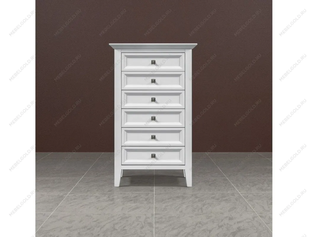 Комод высокий 6 ящиков Manhattan (Белый) | изображение 1
