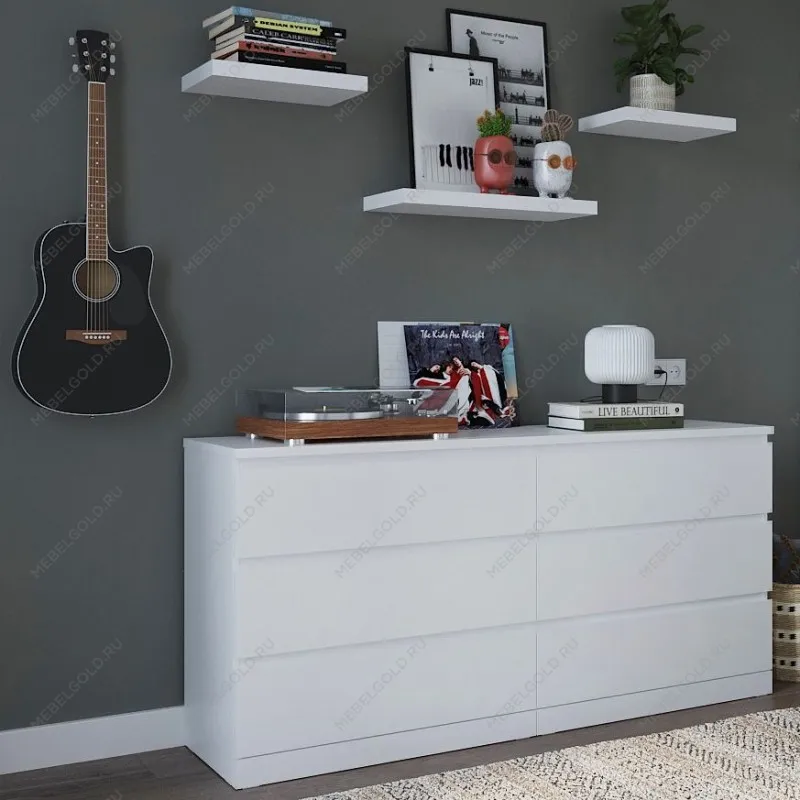 Комод Варма, 6 ящиков, горизонтальный, 160х78х40 см, эмаль белая | изображение 7