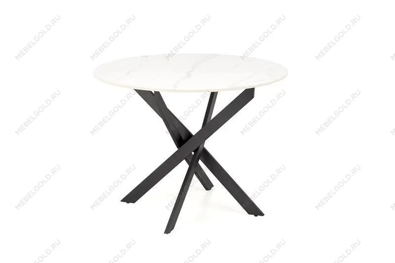 Стол обеденный Halmar EDGAR 2 (белый мрамор/черный)