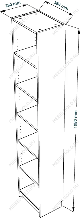 МАЛЬМ / VARMA Стеллаж ИКЕА / IKEA 40, 40x200x28, шпон, черный | изображение 3