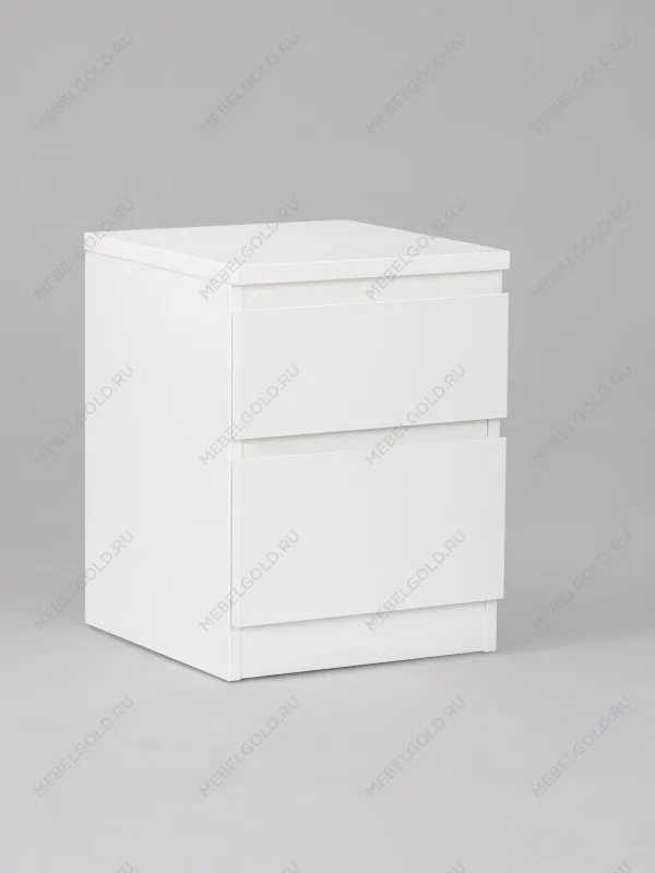Тумба прикроватная Кастор, 2 ящика, 40х37х49 см, белая | изображение 2