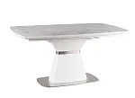 Стол обеденный SIGNAL SATURN II 160 (белый мрамор/белый мат) | изображение 3