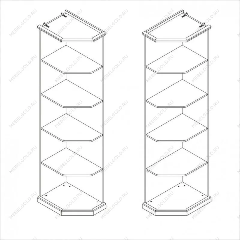Мишель стеллаж для шкафа правый белый матовый