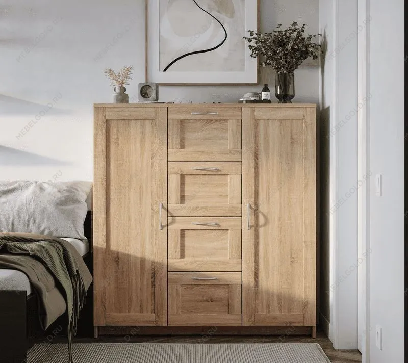 БРИМНЭС / СИРИУС тумба ИКЕА / IKEA 2 двери и 4 ящика 117х123 сонома | изображение 4