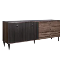 Комод для гостиной 2.1м Римини СОЛО (Орех империя/Серебро) РМКМ-5(s)