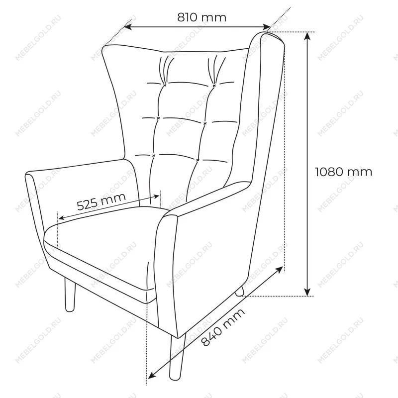 Кресло для отдыха СААРИ, 81х84х108 см, мятно-серый | изображение 3