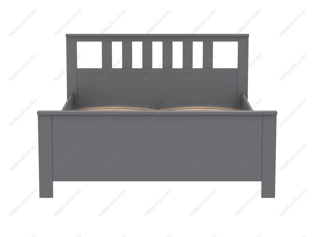 Кровать двуспальная Сага, 160х200 см, серая | изображение 17