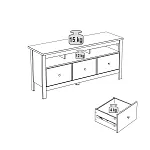 САГА тумба 3 ящика белая/ясень | изображение 4