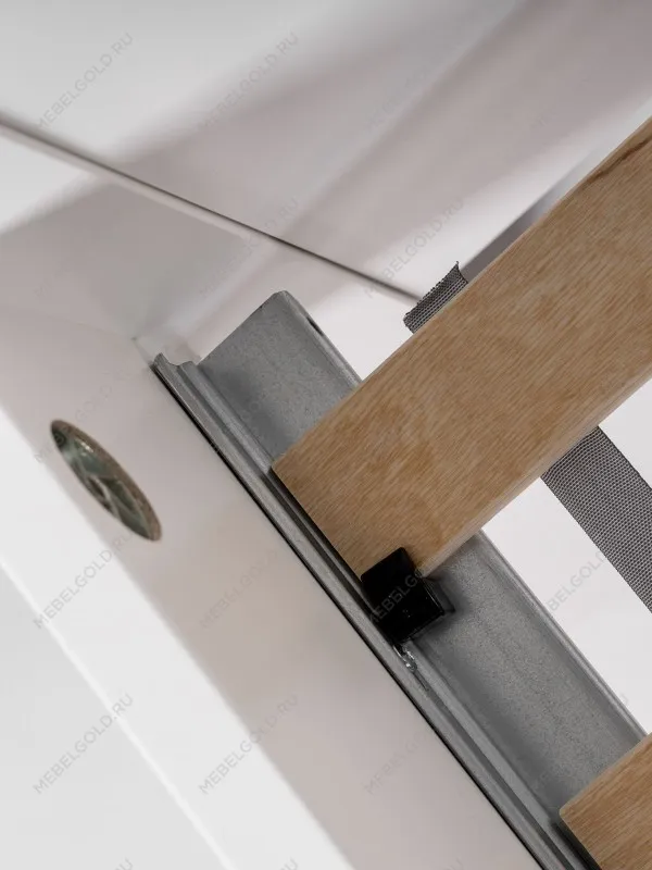 Кровать односпальная Сага, 90х200 см, белая/ясень | изображение 11