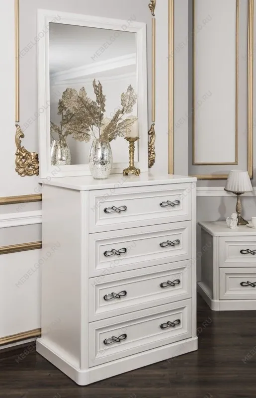 Балашиха - Зеркало для комода Мишель белый матовый (спальня) | изображение 3