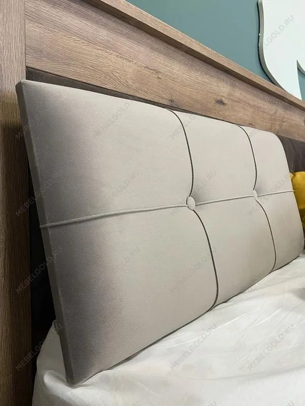Мягкая вставка изголовья кровати Люкс 1600 светлая, Денвер (1560*365*60) Серый, 924155 | изображение 1