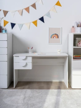 Стол письменный детский Пикси 120х75х57, белый (робкий подснежник)