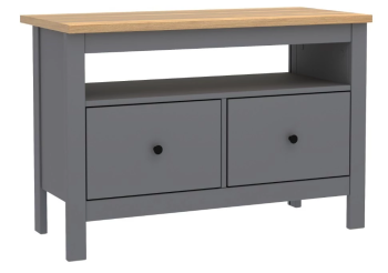 Тумба Сага, 2 ящика, 91х42х63 см, серая/ясень