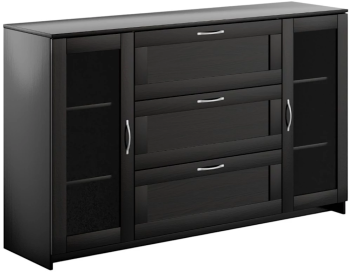 БРИМНЭС / СИРИУС тумба ИКЕА / IKEA 2 двери со стеклом и 3 ящика 156х95 Дуб Венге