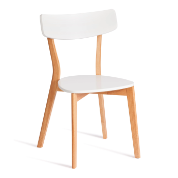 Стул Claire, сиденье МДФ, опоры дерево гевея, белый / натуральное дерево, 48 x 49,5 x 81,5 x SH44см