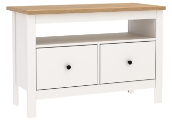 САГА тумба 2 ящика белая/ясень