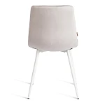 Стул CHILLY (mod. JSC-220), Велюр/металл, 44,5х52,5х88 см, Light grey (светло-серый) HLR14 / белый | изображение 3