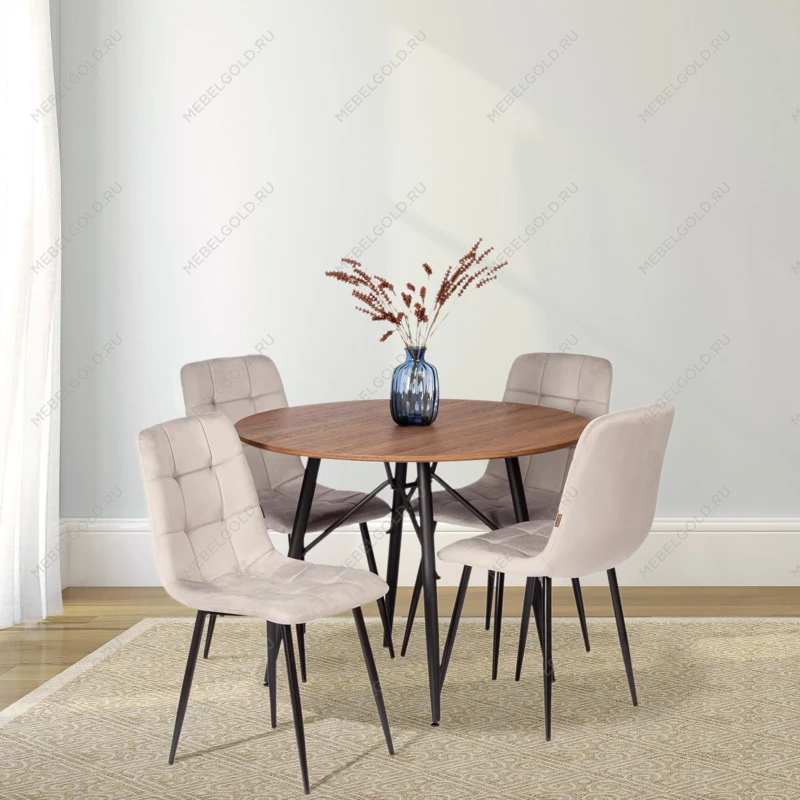 Стул CHILLY (mod. JSC-220), Велюр/металл, 44,5х52,5х88 см, Light grey (светло-серый) HLR14 / черный | изображение 10