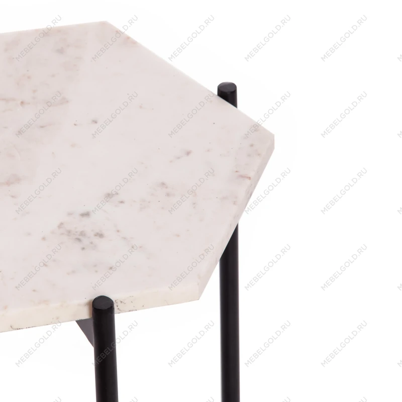 Столик кофейный Secret De Maison FENDY ( mod. 11980 ), алюминиевый сплав/мрамор, 38*38*53 см, античная медь | изображение 4