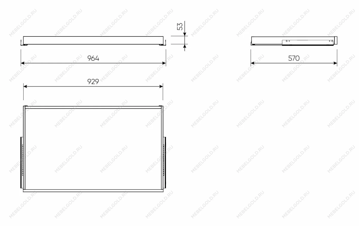 Выдвижная полка МАКС 100х58 серая | изображение 1