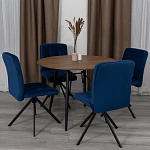 Стул обеденный Medeo, поворотный механизм 360, велюр, Blue (синий) | изображение 8