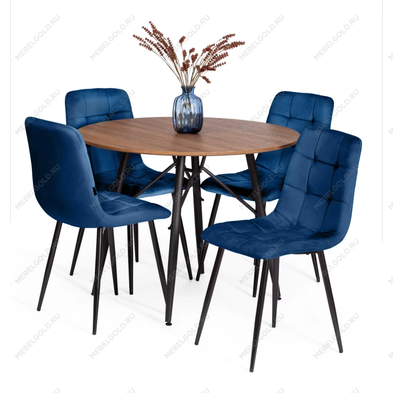 Стул CHILLY (mod. JSC-220), Велюр/металл, 44,5х52,5х88 см, Blue (синий) HLR64 / черный | изображение 5