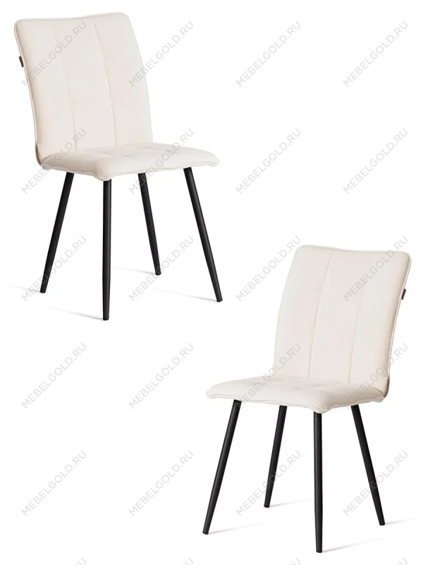 Стул обеденный Bari, LT, велюр, молочный/черный, 4, 41х55х89 см