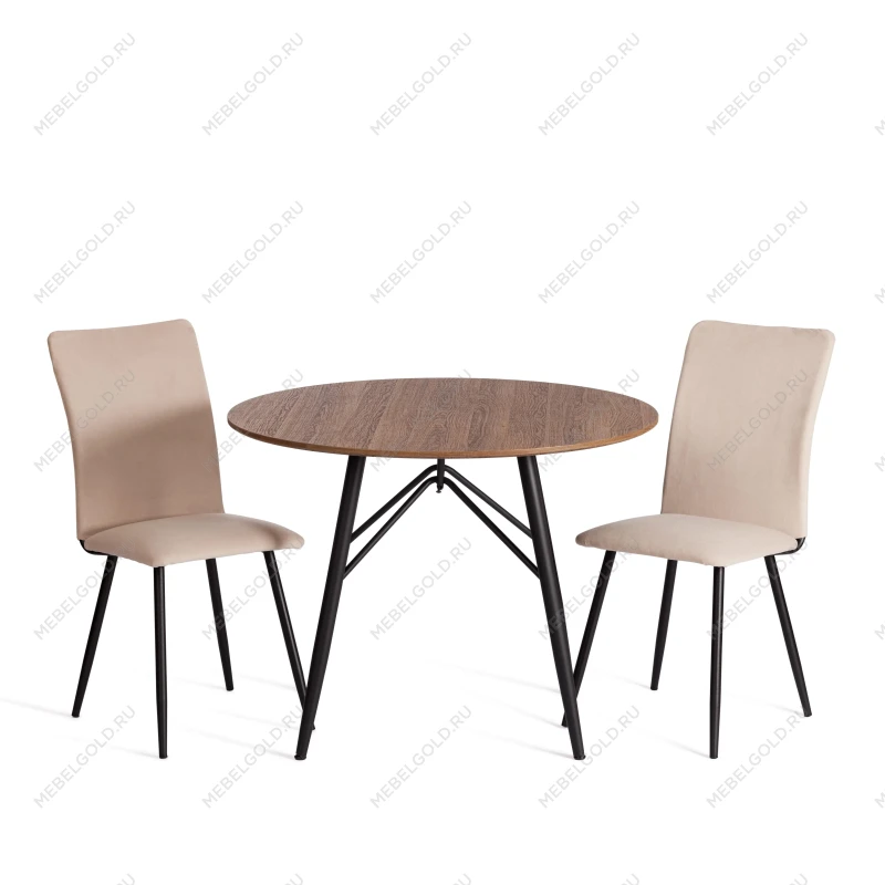 Стул обеденный La Rousse, NEW, флок, бежевый/черный, 7, 45x55x93 см | изображение 14