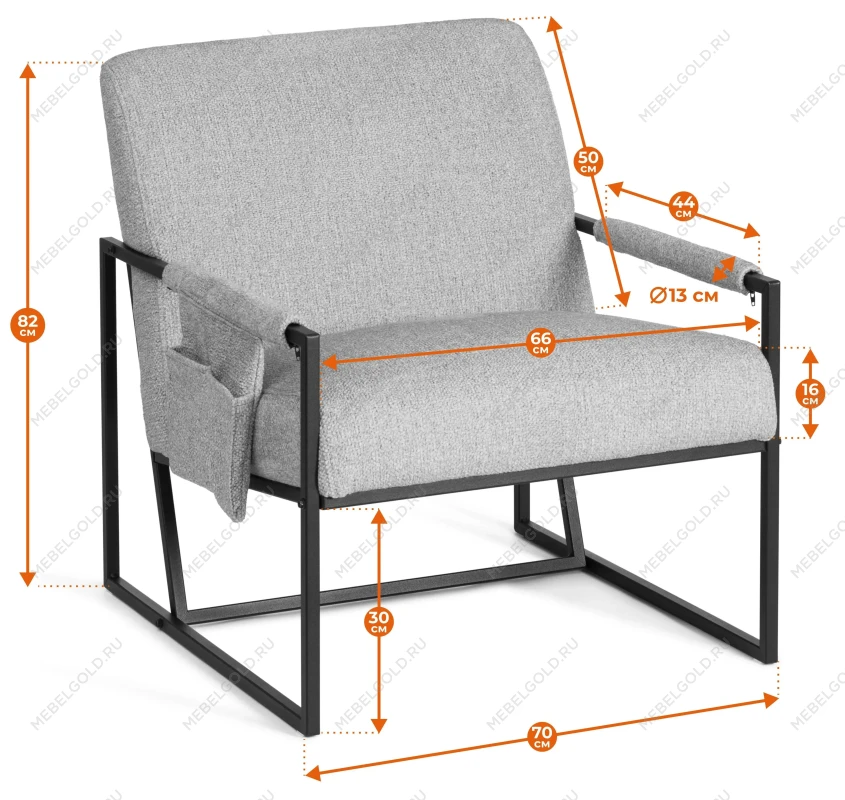 Кресло Charli LUX/Чарли Люкс, экокожа, Sharp Графит, 70х80х82 см | изображение 10