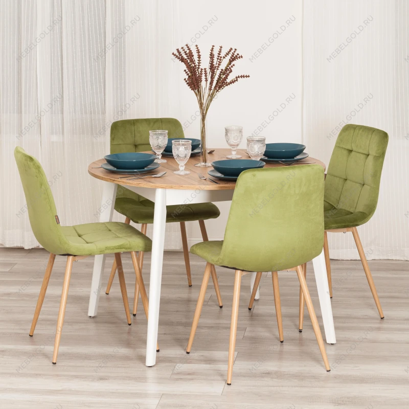 Стул CHILLY (mod. JSC-220), Велюр/металл, 44,5х52,5х88 см, Green (зеленый) HLR54 / натуральный | изображение 10