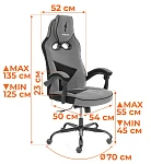 Кресло Arena metalBL, велюр, серый/черный, 29/35 | изображение 17