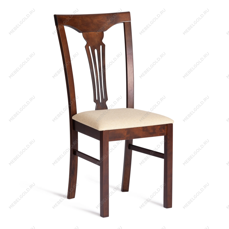 Стул - Гермес/Hermes, дерево гевея, 43х49х94см, Cappuchino, ткань бежевая (S178-4)