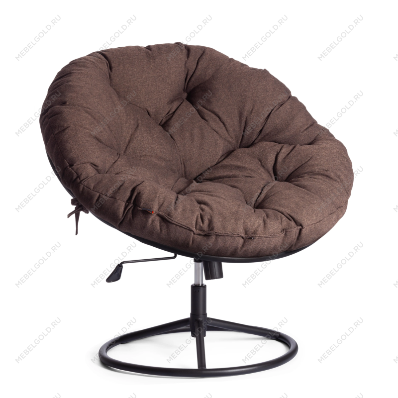 Кресло CLOUDE HOME, рогожка/металл, 97х98х90-96см, коричневый, 3М7-147