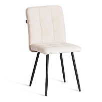 Стул обеденный Medeo, LT, флок, молочный/черный, 4, 45х56х89 см