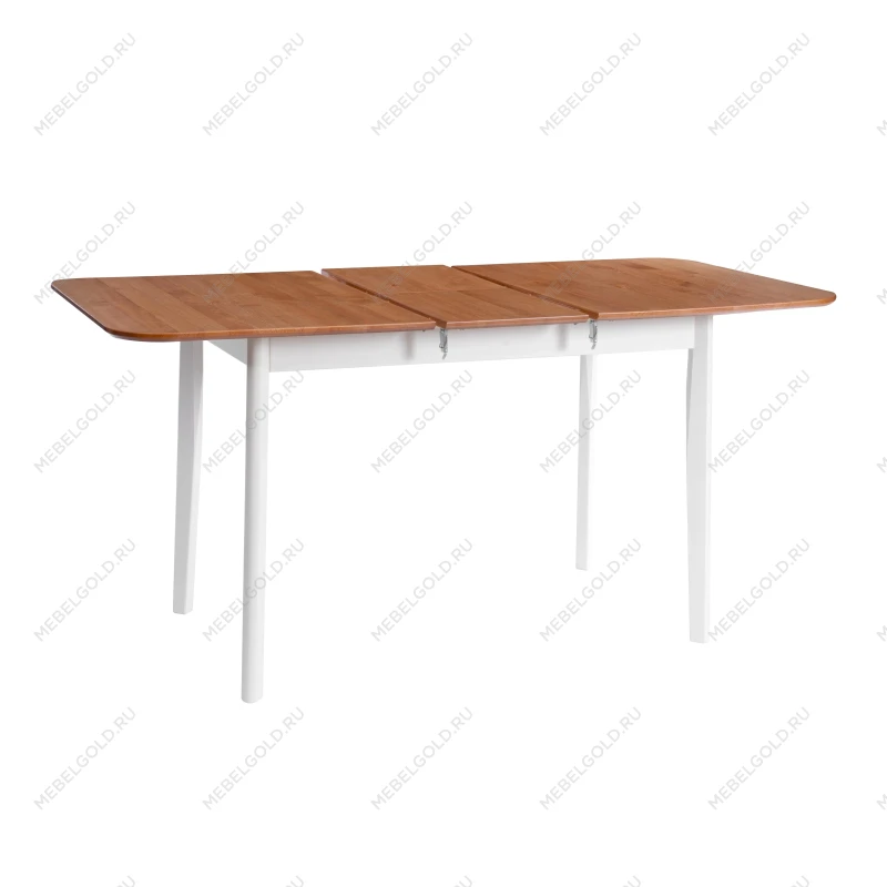 Стол Соната Люкс раздвижной/Sonata Lux extension table, массив сосны, антик/белый, 120-(150)х75х75 см | изображение 3