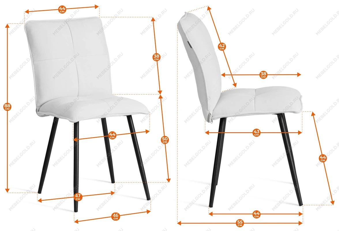 Стул обеденный Sweet, LT, велюр, Blue (синий), 41х55х88 см | изображение 15