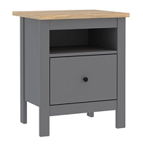 САГА тумба прикроватная серая/ясень