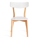 Стул Claire, сиденье МДФ, опоры дерево гевея, белый / натуральное дерево, 48 x 49,5 x 81,5 x SH44см | изображение 4