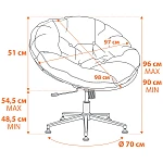 Кресло CLOUDE, рогожка/металл, 97х98х90-96см, коричневый, 3М7-147 | изображение 16