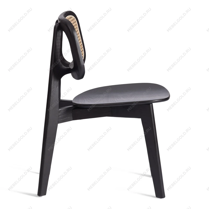 Стул ODIN, дерево вяз/ротанг, черный, 42х45х78 см | изображение 1