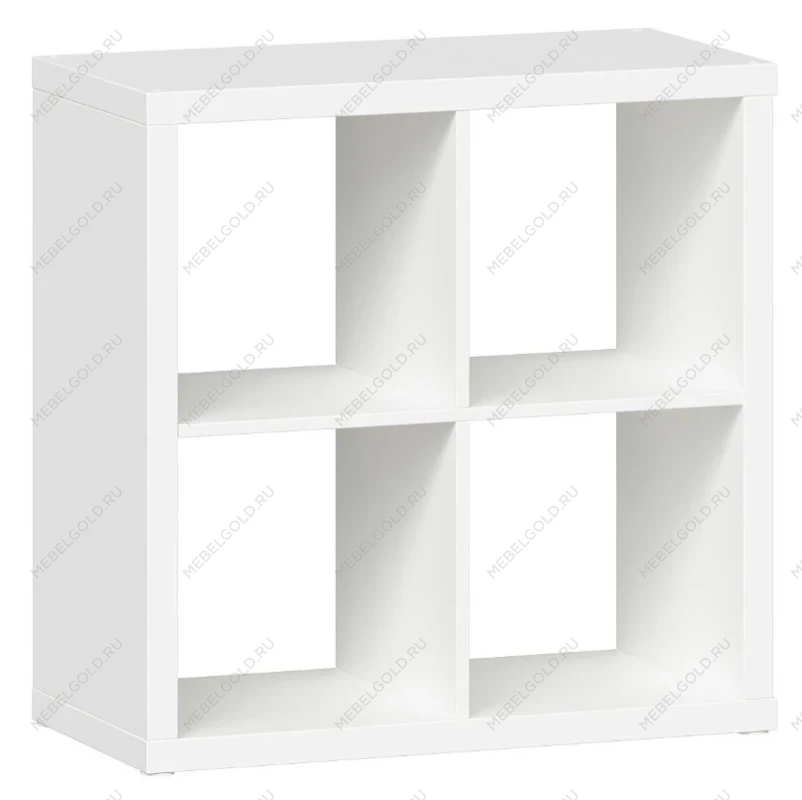 КАЛЛАКС / ФОРА Стеллаж ИКЕА / IKEA 4, квадратной формы с четырьми открытыми ячейками, тамбурат, цвет белый