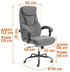 Кресло Cambridge metalBL, велюр/ткань, серый, 29/12 | изображение 15