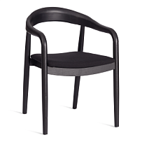 Стул BALDUR, дерево вяз/ткань лен, черный/черный лен, 49х52х76,5 см