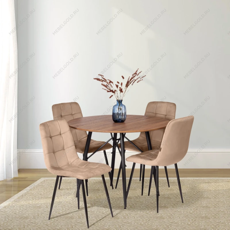 Стул CHILLY (mod. JSC-220), Велюр/металл, 44,5х52,5х88 см, Beige (бежевый) HLR8 / черный | изображение 10